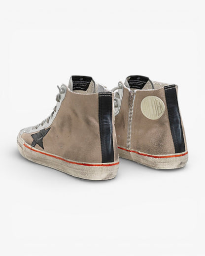 Golden Goose FRANCY Sneakers Camoscio Stella Pelle Skin Silver