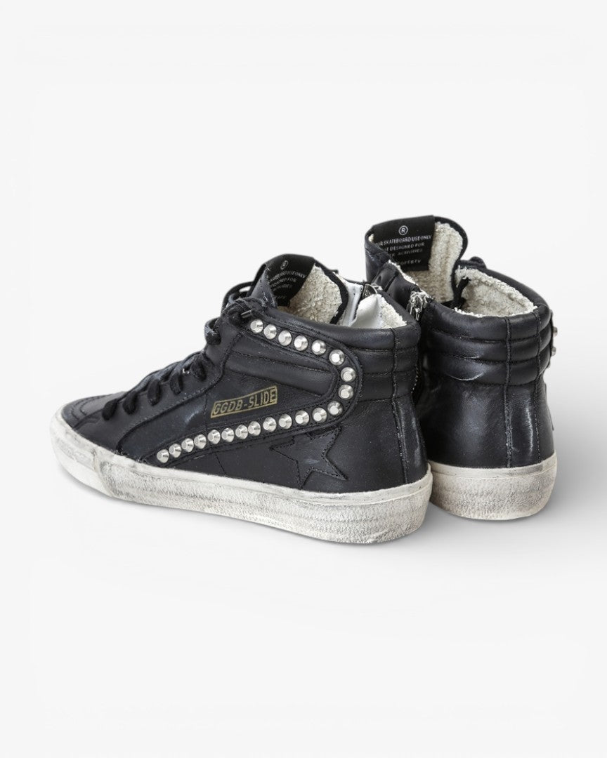 Golden Goose Slide Black Handmade Custom Couple Shoes Sizes 34-46