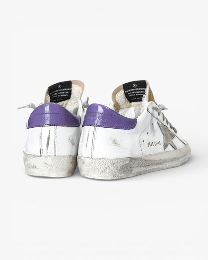 Golden Goose Super Star Sneakers Leather Suede Star White Gold